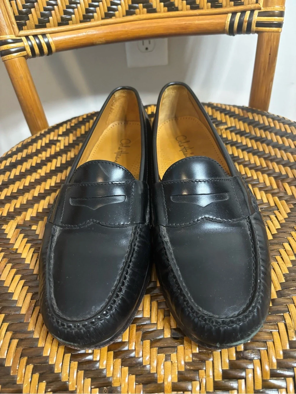 Cole Haan Penny Loafers Black Leather 10.5 Preppy